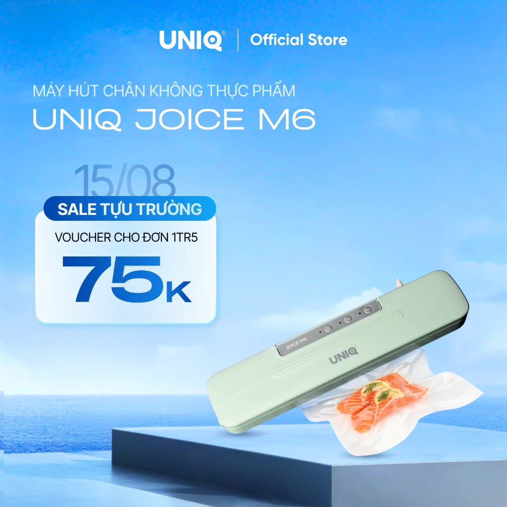 Máy hút chân không UNIQ Joice M6 65000 Pa máy ép chân không thực phẩm mini gia đình cầm tay hàn miệng túi tự động