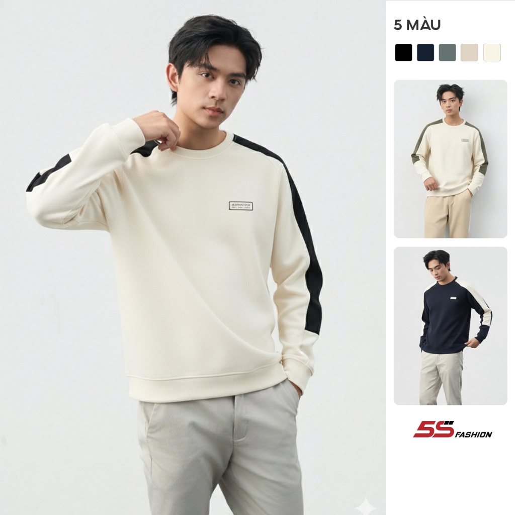 [SVIP X 5S] Áo Nỉ Nam INSPIRATION S-WARM 5S FASHION Ấm Áp, Tay Raglan Phối Màu Trẻ Trung M0ANI25014