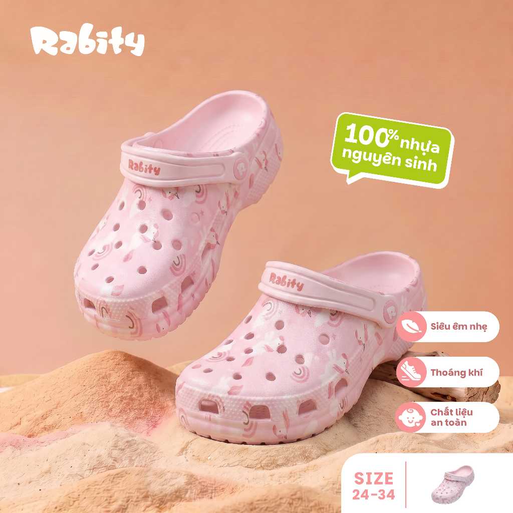 [GIÀY DÉP] Dép sục Eva Go-Flex 100% nhựa nguyên sinh cao cấp bé gái Rabity 685.028