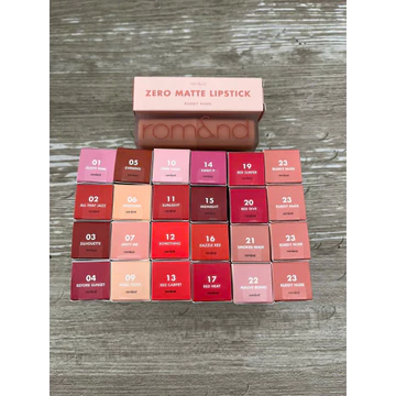 [Màu 01-23] Son thỏi lì Romand Zero Matte Lipstick Muteral Nude Hàn Quốc