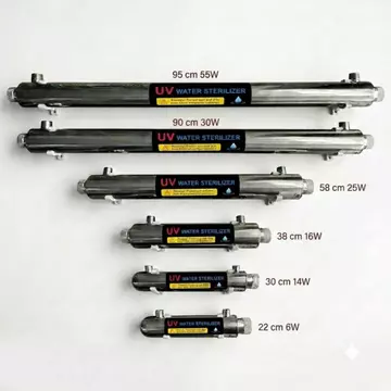 Bộ Đèn UV Vỏ Inox Diệt Khuẩn Hệ Thống Lọc Nước RO, Lọc Tổng Sinh Hoạt (Đầy đủ dải công suất 6W - 55W)