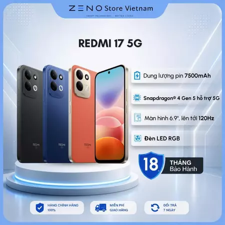 Điện thoại Xiaomi Redmi 17 (5G) - Bản Quốc Tế - Bảo Hành Chính Hãng 18 Tháng