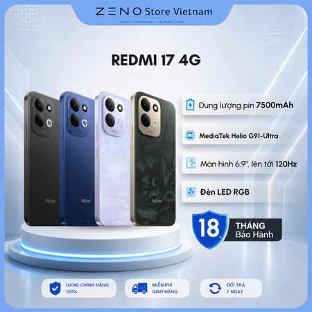 Điện thoại Xiaomi Redmi 17 4G - Bản Quốc Tế Chính Hãng - Bảo Hành 18 Tháng