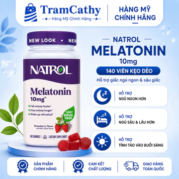 [ Hàng Mỹ ] Kẹo Ngủ Natrol Melatonin Gummies 10mg Mẫu mới - Hỗ trợ giấc ngủ tự nhiên