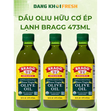 Combo 6 Chai Dầu Oliu Hữu Cơ Ép Lạnh Bragg 473ml Dầu Olive Chính Hãng Organic Extra Virgin Oil