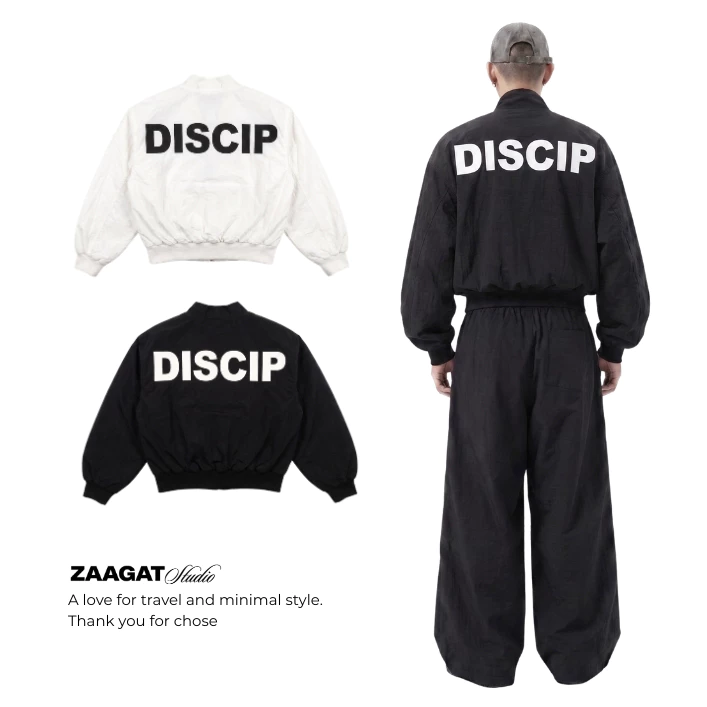 [MỞ BÁN] Áo Khoác Gió Nhăn Bomber 2 Lớp Lót Lụa ZAAGAT STUDIO- Áo Khoác Dù Chống Nước Form Rộng DISCIP JACKET