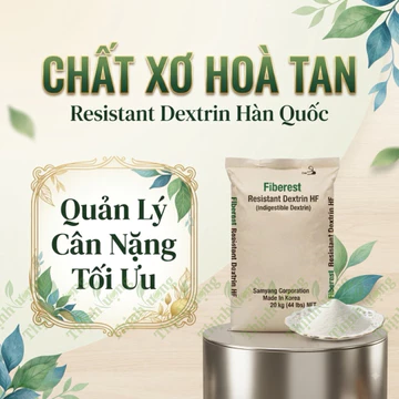 100G Chất Xơ Hòa Tan Cao Cấp Từ Bắp Hàn Quốc - Fiberest Resistant Dextrin ≥90% Fiber Độ Hòa Tan Rất Tốt - Bền Nhiệt