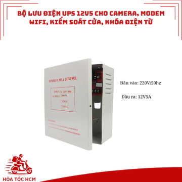 Bộ Lưu Điện UPS 12V5 Cho Camera, Modem Wifi, Kiểm Soát Cửa, Khóa Điện Từ