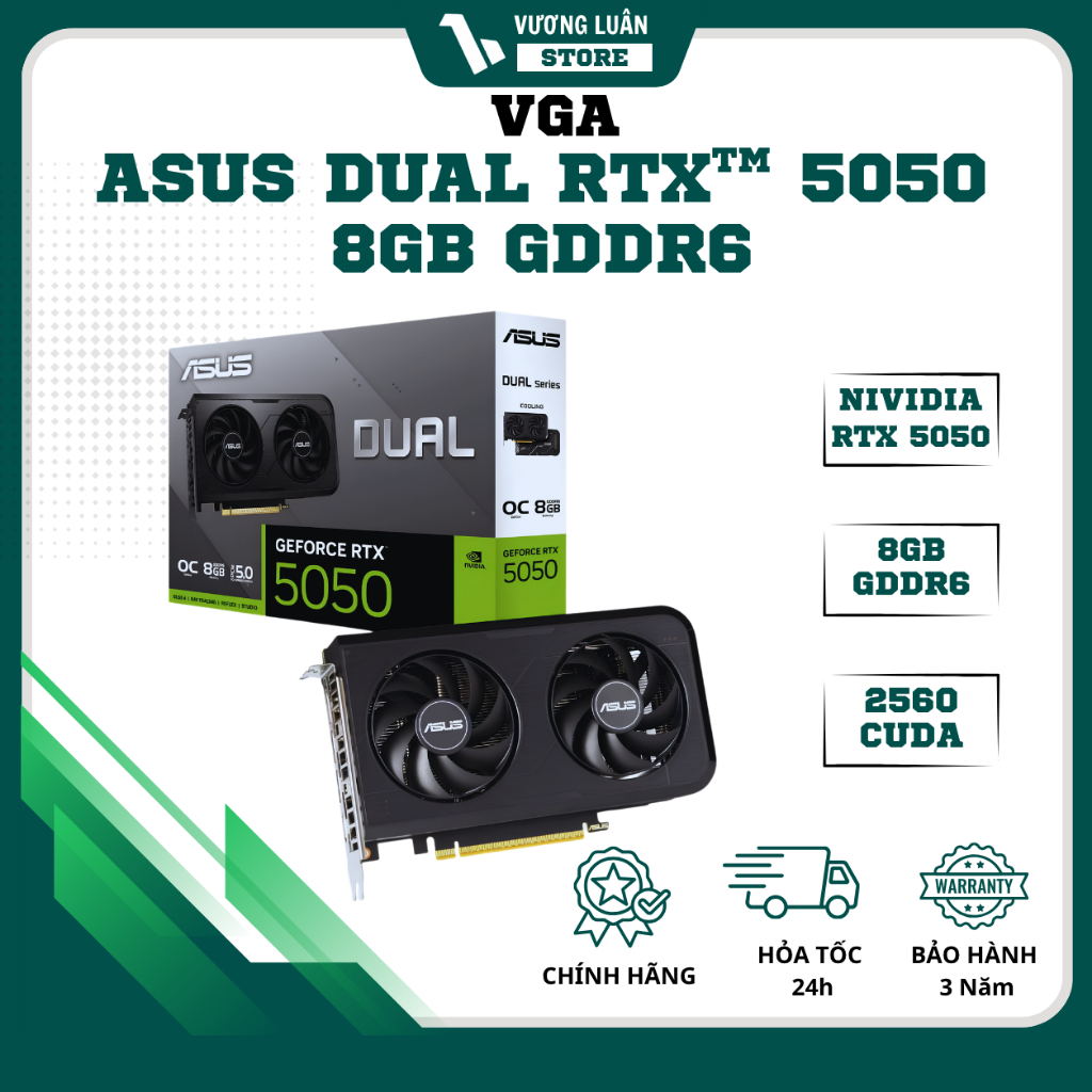 VGA ASUS Dual GeForce RTX™ 5050 8GB GDDR6 FULLVAT chính hãng