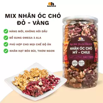 Nhân hạt óc chó MIX 2 loại óc chó đỏ Mỹ - óc chó vàng Chile OH SMILE NUTS hạt ngũ cốc healthy, ăn vặt lành mạnh