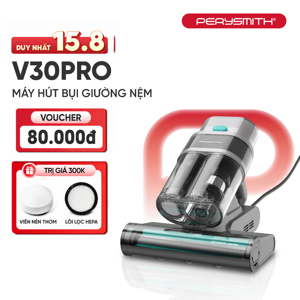 Máy Hút Bụi Giường Nệm PerySmith V30Pro Công Suất Lớn, UV Khử Khuẩn, Diệt Mạt Bụi, Lọc Hepa | BigBuy360 - bigbuy360.vn