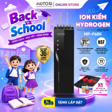 TẶNG LẮP ĐẶT Máy Lọc Nước Điện Giải 3 Tấm Điện Cực Công Nghệ Mới, 5 Chế Độ MUTOSI MP-P68K