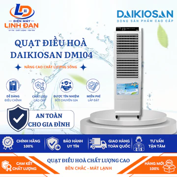 Quạt Điều Hòa Daikiosan DM104 Máy Làm Mát 2 Vùng Làm Mát ION Âm Khử Mùi Diệt Khuẩn Bồn Chứa Nước - Điện Máy Linh Đan