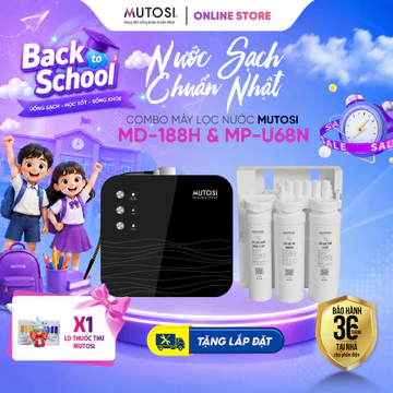 Combo Máy Lọc Nước MUTOSI Để Gầm Tháo Lắp Nhanh 6 Cấp MP-U68N và Máy Chuyển Đổi MD-188H