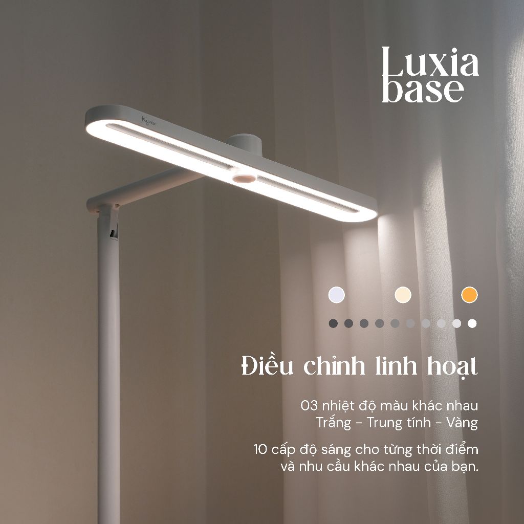 Đèn bàn học chống cận Kyvian Luxia Base | Đèn bàn làm việc bảo vệ mắt 18W 1100 Lumen CRI ≥95 | by Velix | BigBuy360 - bigbuy360.vn