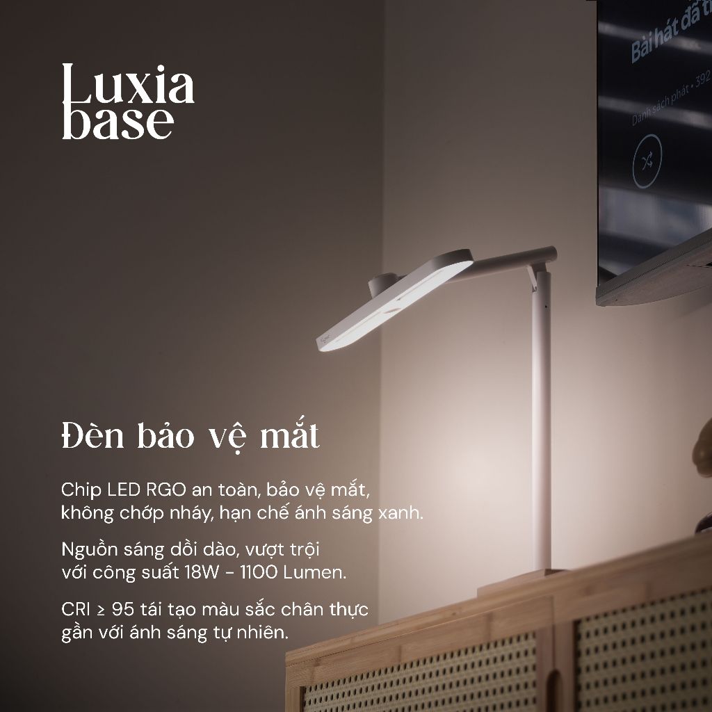 Đèn bàn học chống cận Kyvian Luxia Base | Đèn bàn làm việc bảo vệ mắt 18W 1100 Lumen CRI ≥95 | by Velix | BigBuy360 - bigbuy360.vn