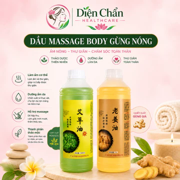 Tinh Dầu Massage Body Dưỡng Sinh, Tinh Dầu Massage Body - Tinh Dầu Ngải Cứu Gừng 1000ml
