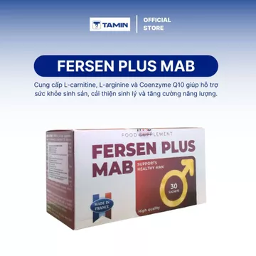 TPBVSK Fersen Plus Mab - Bổ sung L-carnitine & CoQ10, hỗ trợ sinh sản nam giới (Hộp 30 gói)