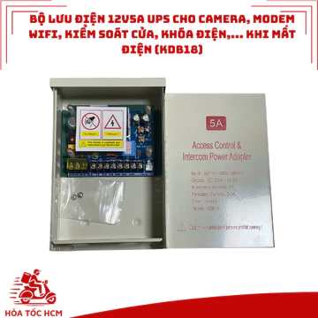Bộ Lưu Điện 12v5a UPS Cho Camera, Modem Wifi, Kiểm Soát Cửa, Khóa Điện,... Khi Mất Điện (KDB18)