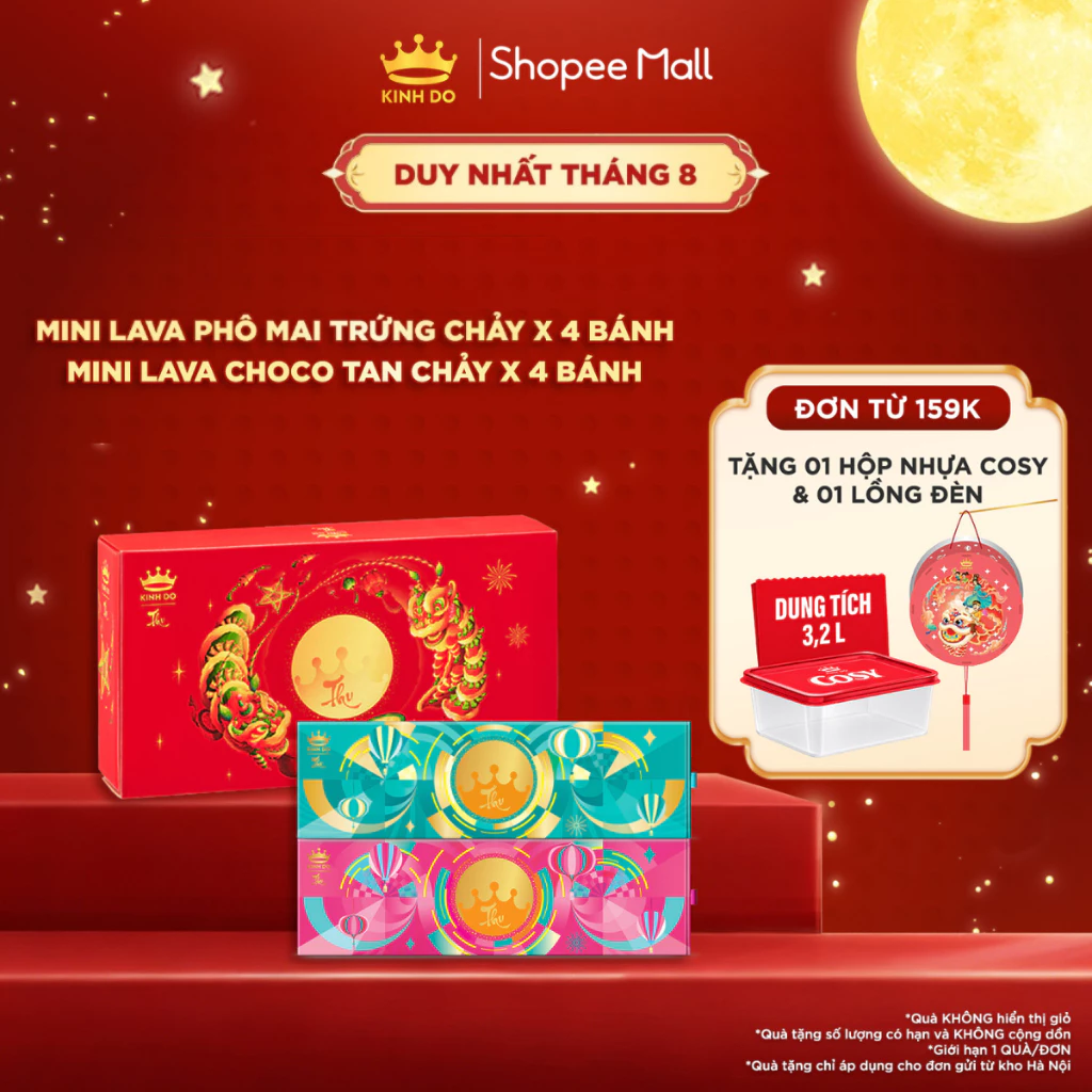 [HANNAHOLALA] Hộp bánh trung thu Kinh Đô cao cấp - Mini Lava (4 bánh x 45g)