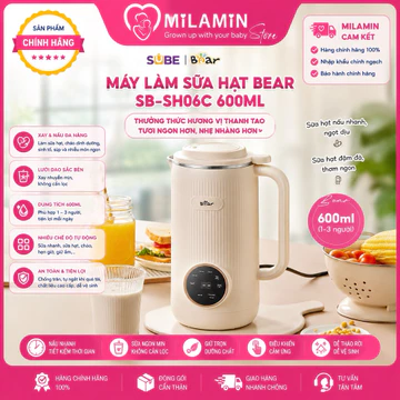 Máy Làm Sữa Hạt 0,6L BEAR Máy Xay Làm Sữa Hạt, Máy Xay Hạt Máy Xay Sinh Tố Mini Nấu Cháo Máy Xay Hạt Làm Sữa SB-SH06C