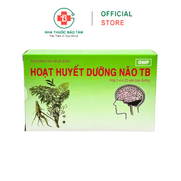 Viên Uống Hoạt Huyết Dưỡng Não TB Hộp 5 Vỉ x 20 Viên Viên Bao Đường – Hỗ Trợ Hoạt Huyết Dưỡng Não