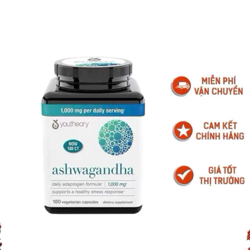 [Date 2028] Viên uống nhân sâm Ấn Độ Ashwagandh youtheory, giảm stress, bồi bổ sức khỏe _180 viên