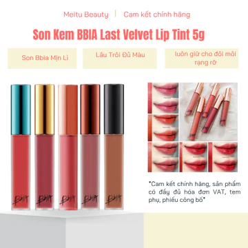 Son Kem BBIA Last Velvet Lip Tint 5g, Son Bbia Mịn Lì, Lâu Trôi Đủ Màu, Meitubeauty