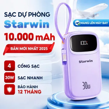 【CCC】Sạc dự Phòng 10000mAh Pin sạc nhanh 30W có sẵn 3 dây sạc cho iP Samsung Xiaomi,mah nhỏ gọn tiện dụng cao cấp.