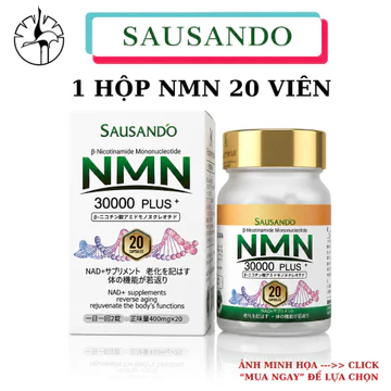 SAUSANDO NMN 400mg Nhật Bản | Viên Uống NMN CoQ10 Resveratrol | Thực Phẩm Bổ Sung | 20 Viên Chính Hãng