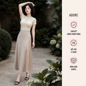 [ ADORE ][NEW IN] Chân váy lụa dài Nâu Champagne 613SK3007