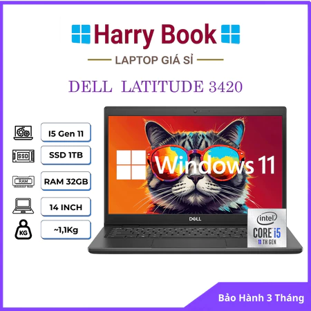 Laptop Dell Latitude 3420 i5 1145G7 / RAM 32GB / SSD 1TB / Màn 14" FHD - Laptop Văn Phòng