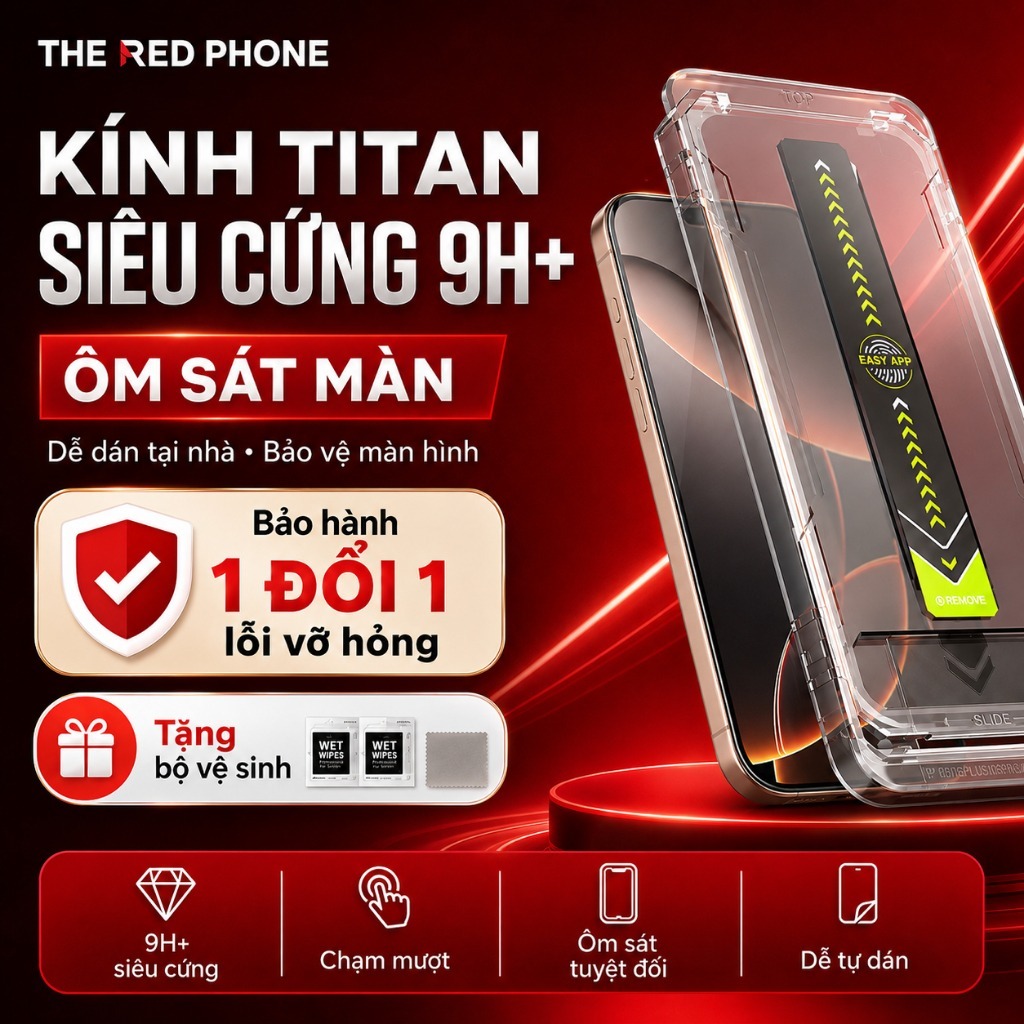 Kính cường lực iPhone Full Màn Khung Tự Dán cho iphone X 11 12 13 14 15 16 Dễ dùng không lệch, độ trong cao TITAN TT_01