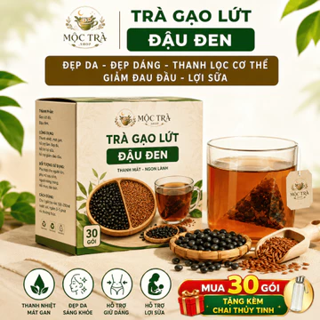 Trà Gạo Lứt Đậu Đen Hộp 30 Gói, Trà Thảo Mộc Đậu Đen Xanh Lòng, Thanh Nhiệt, Đẹp Dáng, Hỗ Trợ Lợi Sữa Cho Mẹ Sau Sinh