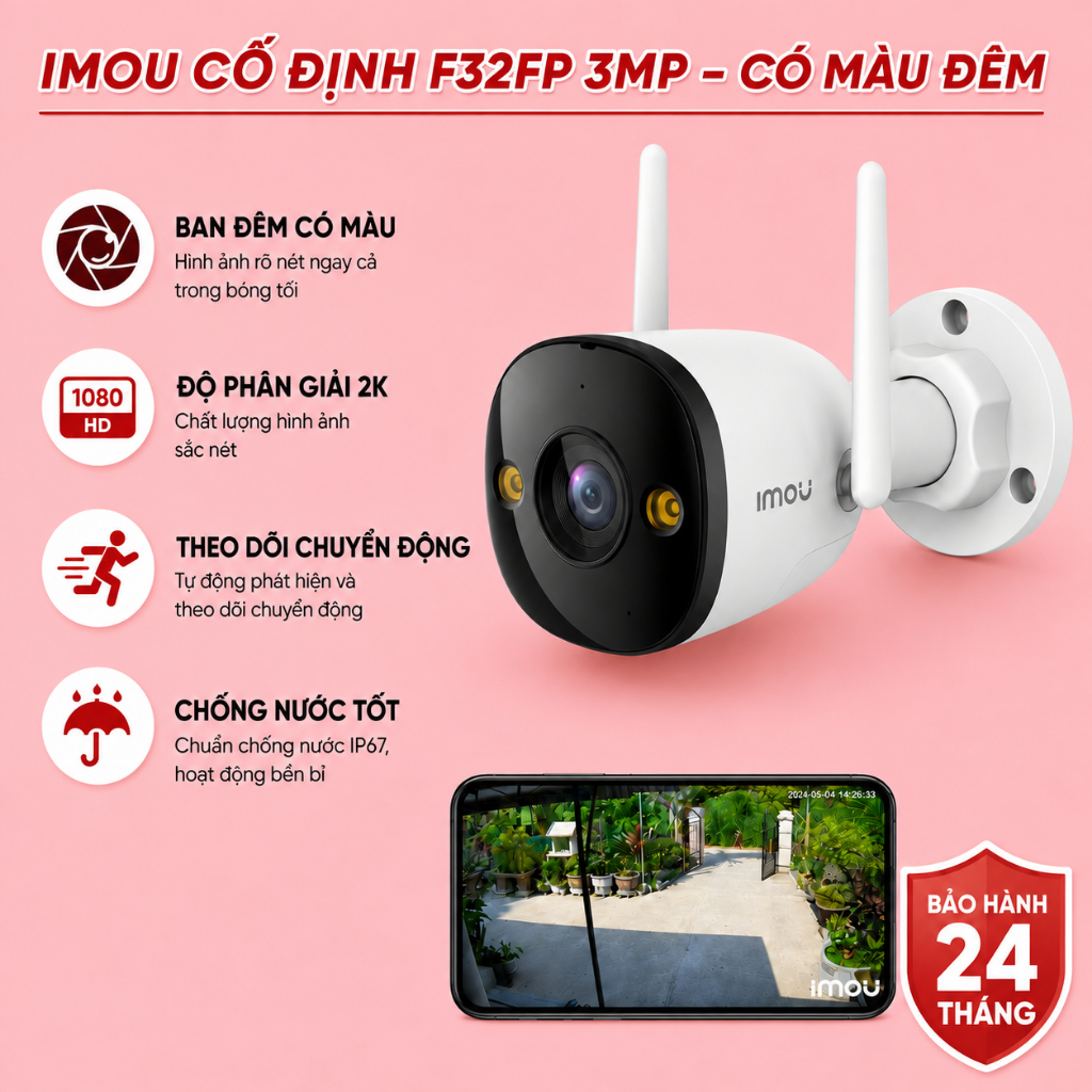 (TẶNG HKT đơn cam+thẻ)Camera wifi Cố Định Imou F32FP/F32P PRO 3MP Phiên Bản Tối Ưu Hóa Thị Giác