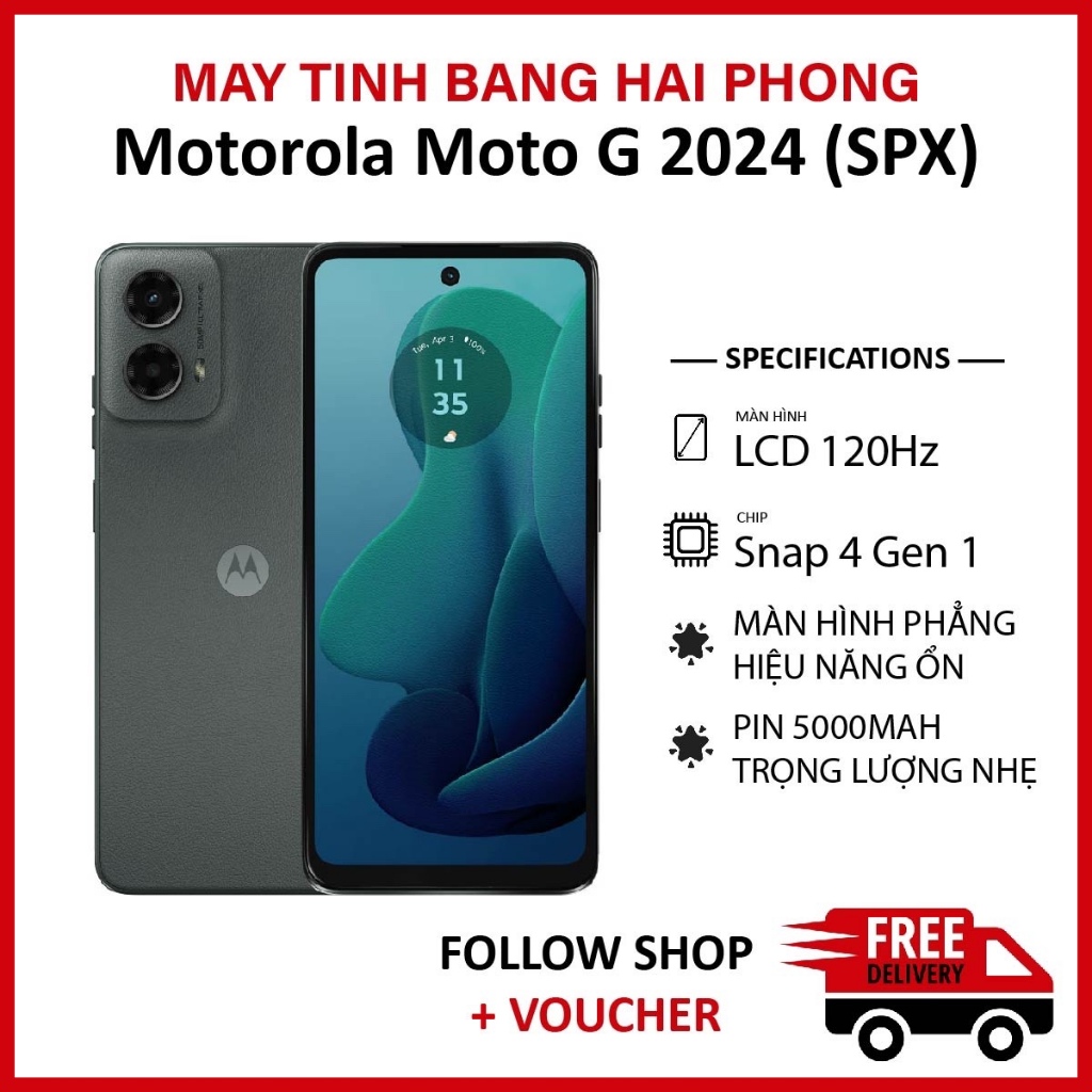 [Máy Cũ] Điện thoại Motorola Moto G 2024 (SPX) chip Snapdragon 4 Gen 1 camera 50MP pin 5000 mAh hỗ trợ sạc 18W | BigBuy360 - bigbuy360.vn