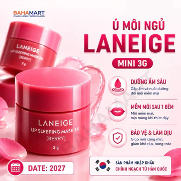 Ủ Môi Ngủ Laneige Lip Sleeping Mask Berry Mini 3g Hàn Quốc | Dưỡng Ẩm Môi Qua Đêm