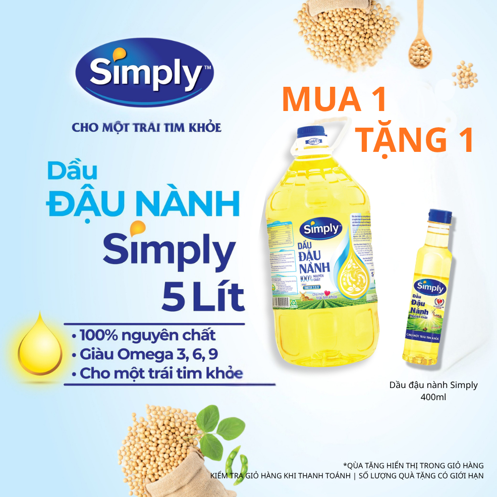 Dầu Đậu Nành Simply 5L Nguyên Chất