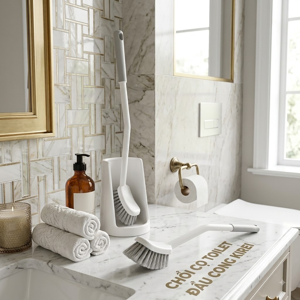 CHỔI CỌ TOILET ĐẦU CONG KIRE, Tay cầm rất dễ điều khiển và cầm nắm | BigBuy360 - bigbuy360.vn