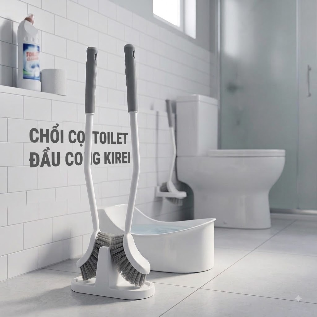CHỔI CỌ TOILET ĐẦU CONG KIRE, Tay cầm rất dễ điều khiển và cầm nắm | BigBuy360 - bigbuy360.vn