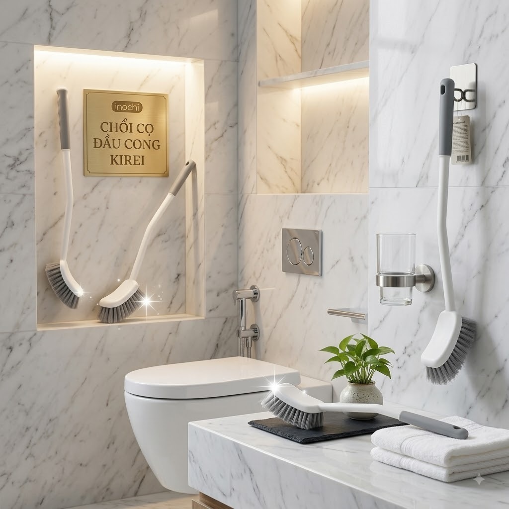 CHỔI CỌ TOILET ĐẦU CONG KIRE, Tay cầm rất dễ điều khiển và cầm nắm | BigBuy360 - bigbuy360.vn