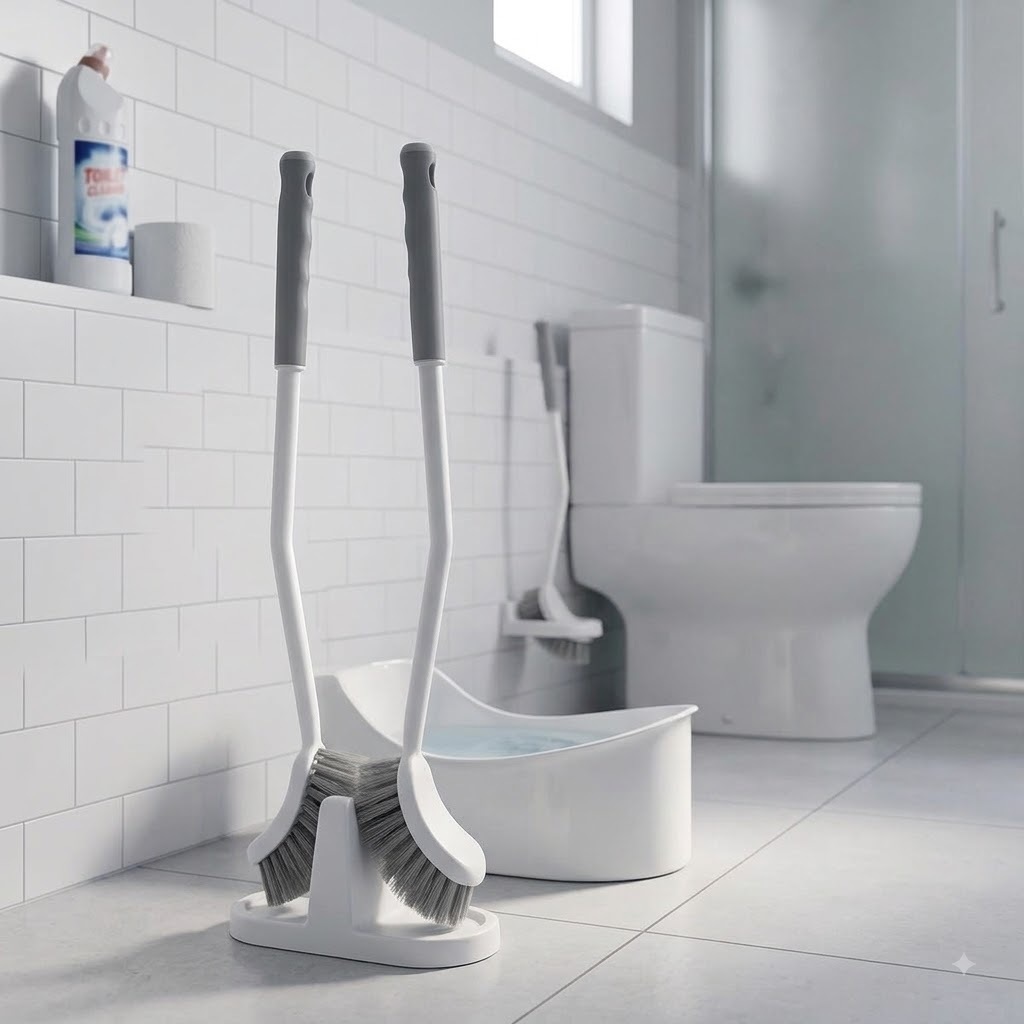 CHỔI CỌ TOILET ĐẦU CONG KIRE, Tay cầm rất dễ điều khiển và cầm nắm | BigBuy360 - bigbuy360.vn