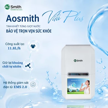 [Lắp đặt miễn phí] Máy Lọc Nước Đặt Gầm A. O. Smith Vita Plus - Giữ Khoáng Tự Nhiên - Vòi Điện Tử | Showroom Hữu Hà
