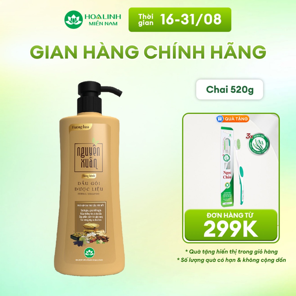 Dầu gội dược liệu Nguyên Xuân Bồng bềnh 520g - Dành cho tóc dầu bết