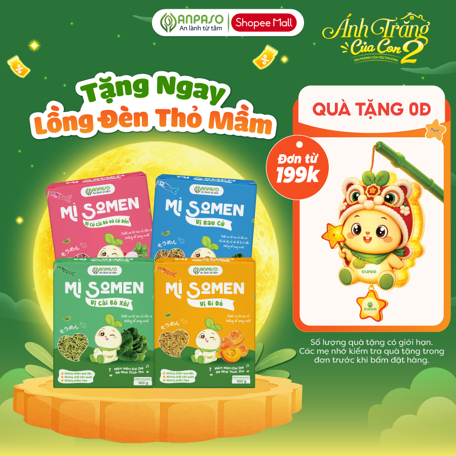Mì Somen Cho Bé Ăn Dặm Anpaso Vị Rau Củ, Cải Bó Xôi, Củ Cải Đỏ Và Củ Dền, Bí Đỏ 100g