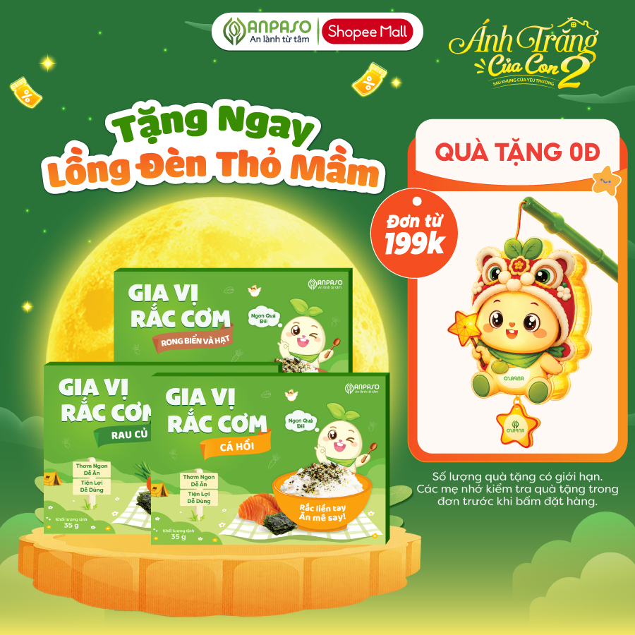 Gia Vị Rắc Cơm Cho Bé Anpaso - Rong Biển Trộn Cơm Vị Cá Hồi, Rong Biển, Rau Củ