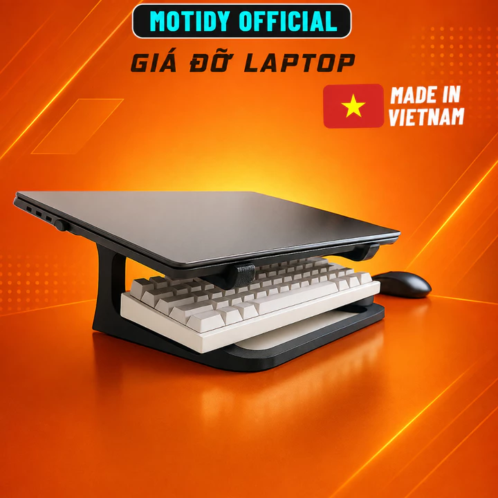 Giá Đỡ Laptop Kèm Kệ Đỡ Bàn Phím 2 in 1 - Kệ Máy Tính Laptop Bỏ Túi - Đế tản nhiệt kê laptop cho máy từ 12-14 inch