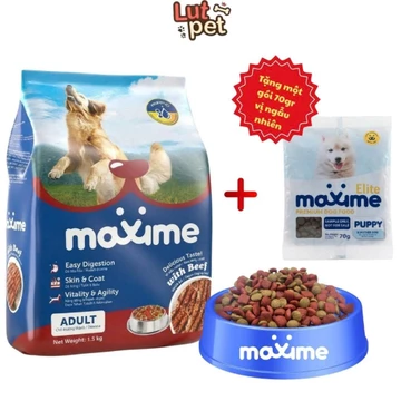 Hạt thức ăn Maxime Adult cho chó to, thức ăn hạt cho chó trưởng thành vị thịt bò (1.5KG) - lutpet