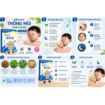 Miếng Dán Mũi Thảo Dược | Hỗ Trợ Thông Mũi Giảm Nghẹt Mũi Khó Thở Khi Nằm Máy Lạnh