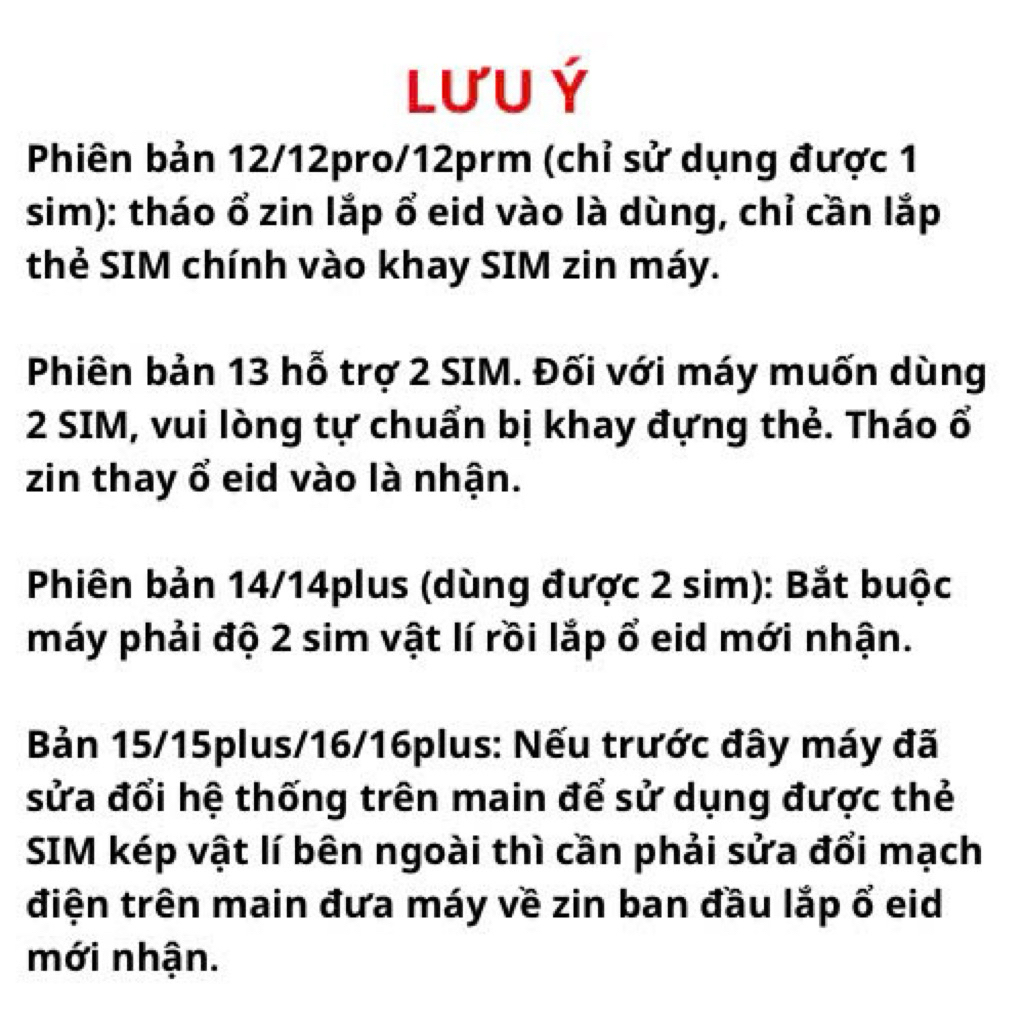 Ổ SIM EID tích hợp IC SuperMEP HEICARD/PRONEW – Dành cho 12 đến 16 Plus lock, không cần dùng SIM ghép ngoài | BigBuy360 - bigbuy360.vn